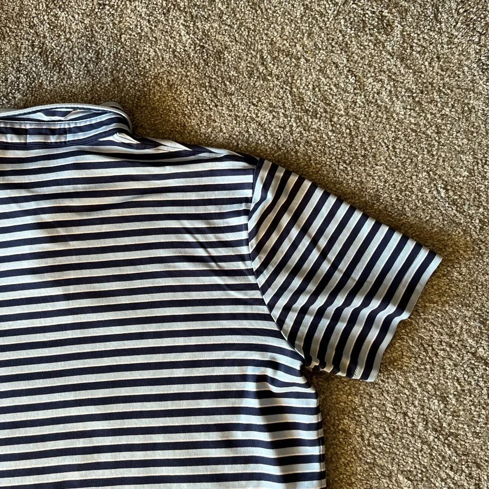 Ralph Lauren polo shirt‎ mens XL blue stripes pony preppy golf casual summer